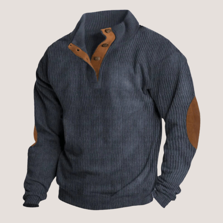 Tobias™ | Gerippter Pullover mit Knopfleiste