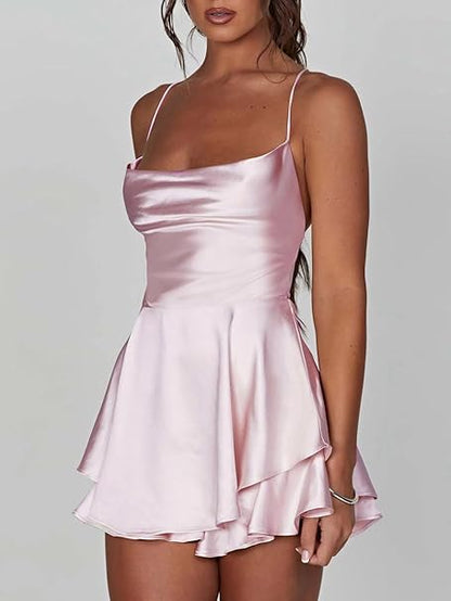 Mia ™ |  Rückenfreies Satin-Kleid